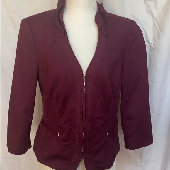 WHITE HOUSE BLACK MARKET MAROON BLAZER JACKET - Picture 1 of 9